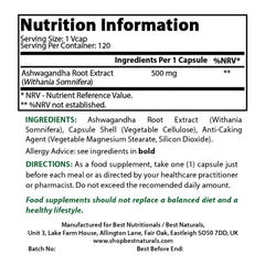 Back view of the bottle showing supplement facts