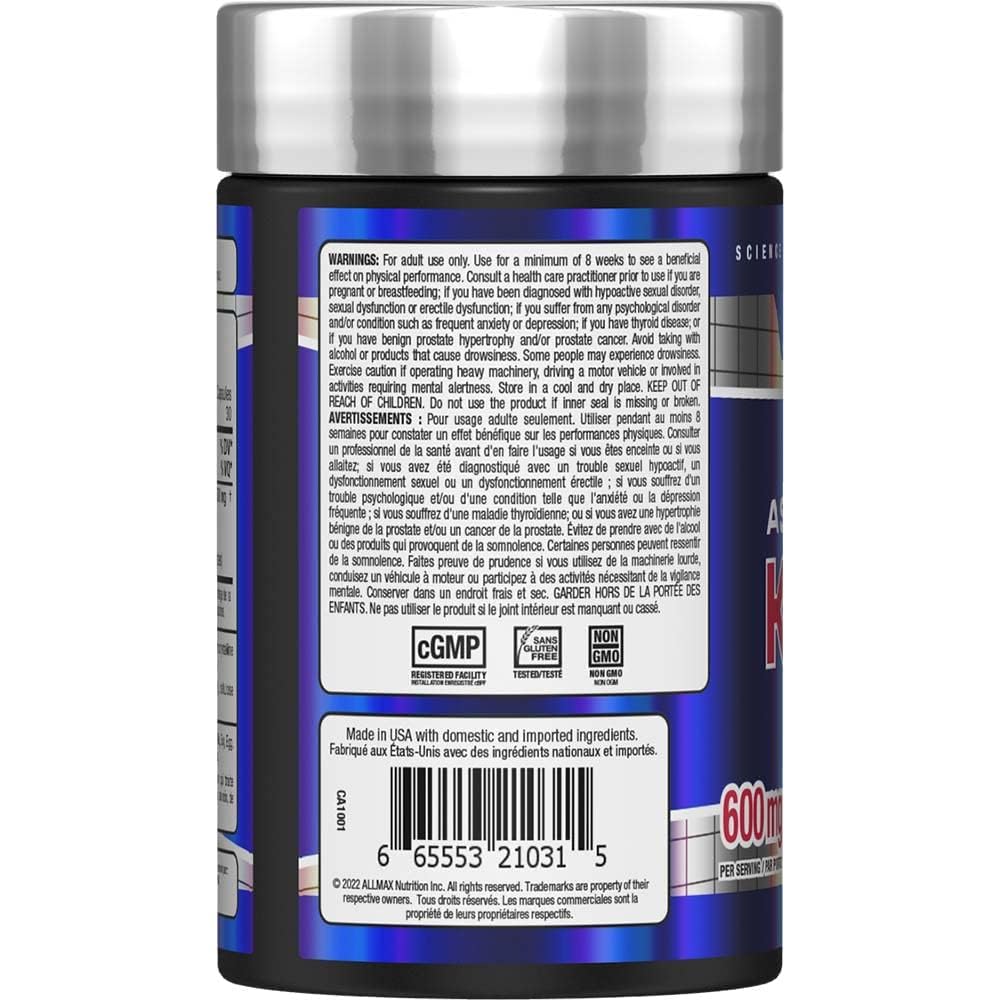 Close-up of ALLMAX Ashwagandha KSM-66 capsules