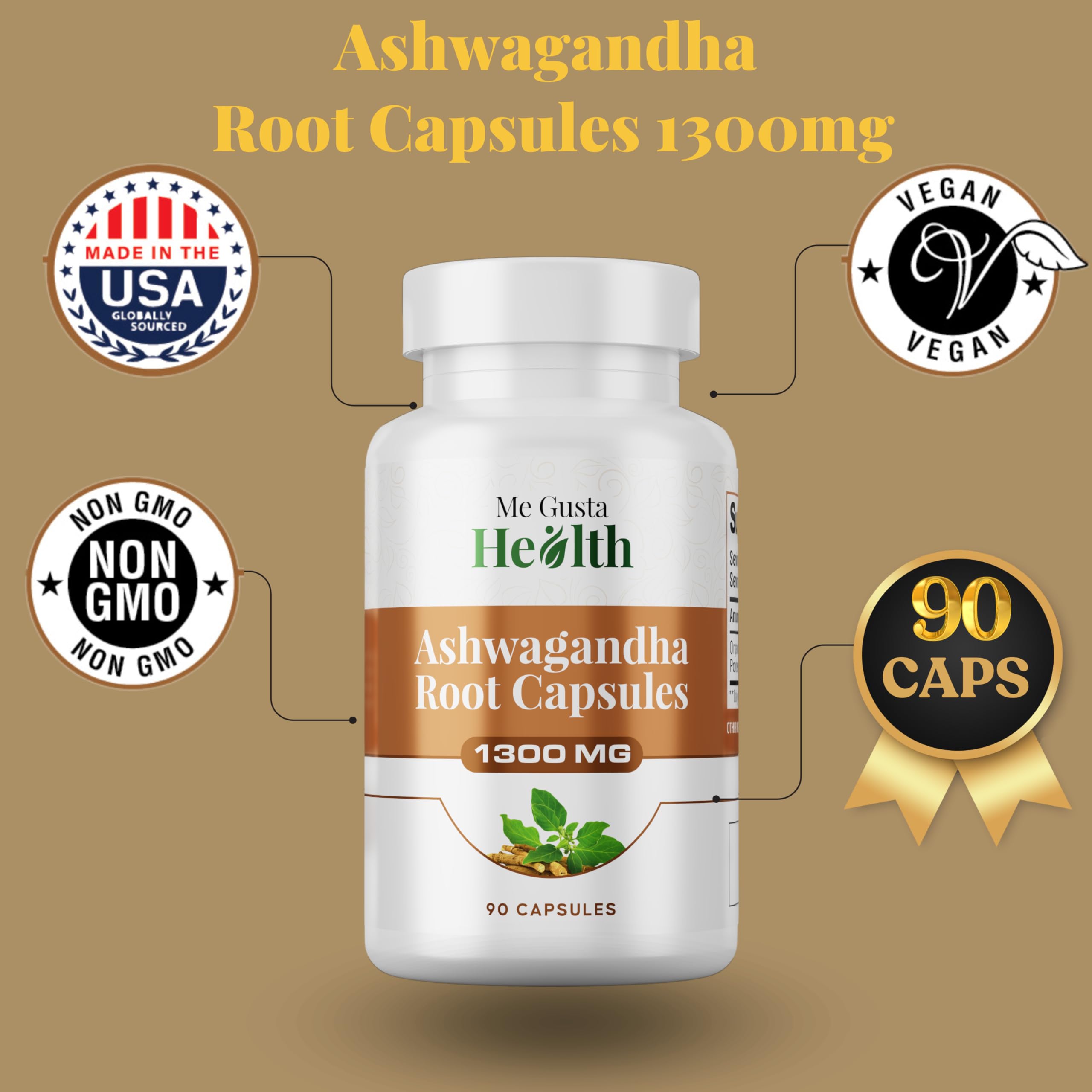 Vegan-friendly Ashwagandha capsules ingredients label