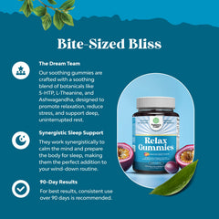 Herbal ingredients: ashwagandha, chamomile, passion flower