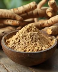 Close-up of fine Ashwagandha powder