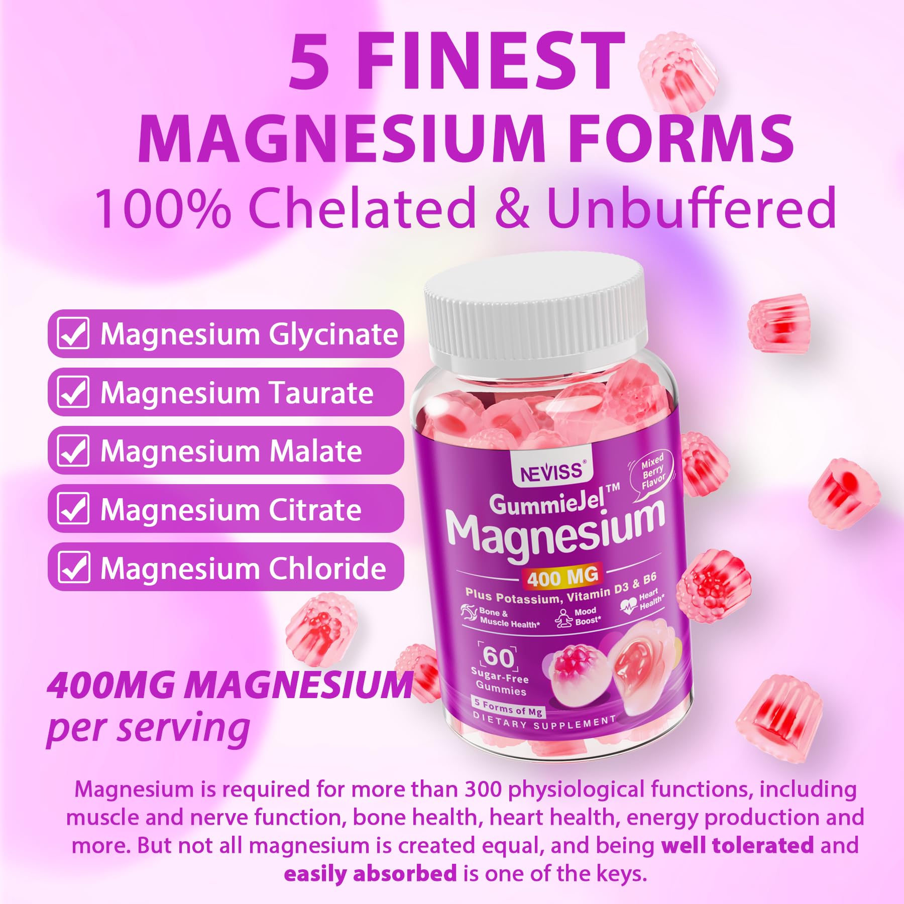 Graphic showing Ashwagandha, D3 and Zinc support