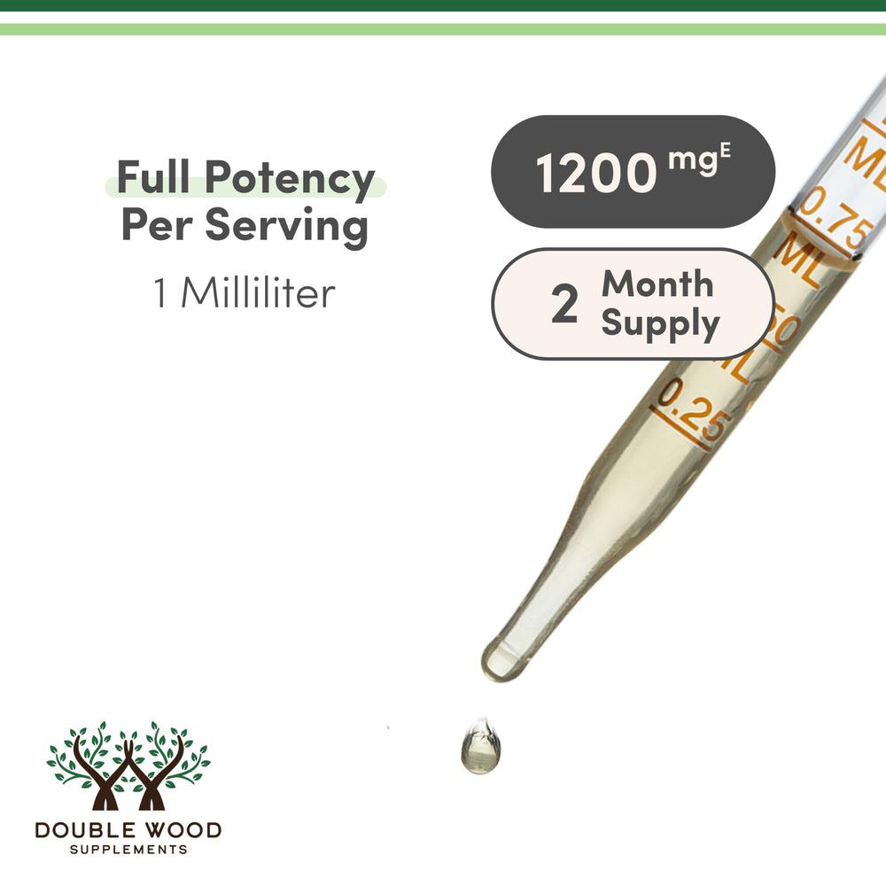 Dosing dropper with Ashwagandha tincture measuring drops