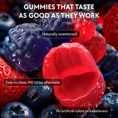 Close-up of gummies with L-Theanine ingredient