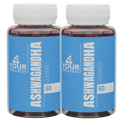 Bottle of 4 Your Wellness Ashwagandha Gummies Mixed Berry showing KSM-66 and Lion's Mane