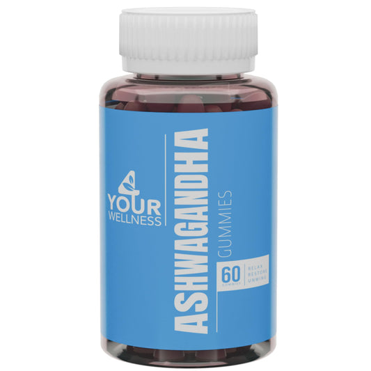 Bottle of 4 Your Wellness Ashwagandha Gummies Mixed Berry with KSM-66 and Lion's Mane