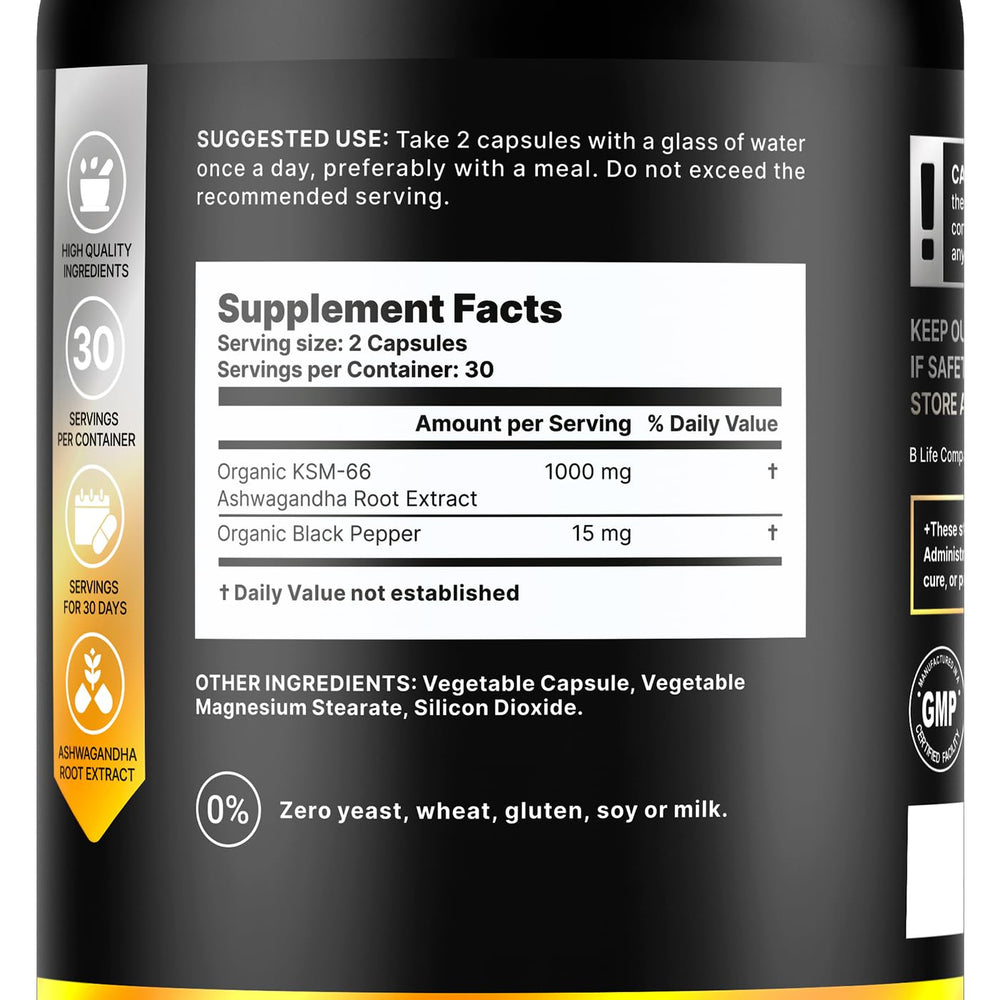 KSM-66 Ashwagandha capsules – 60 vegan capsules