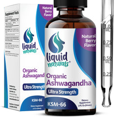 Ashwagandha KSM-66 Drops bottle with natural berry flavor