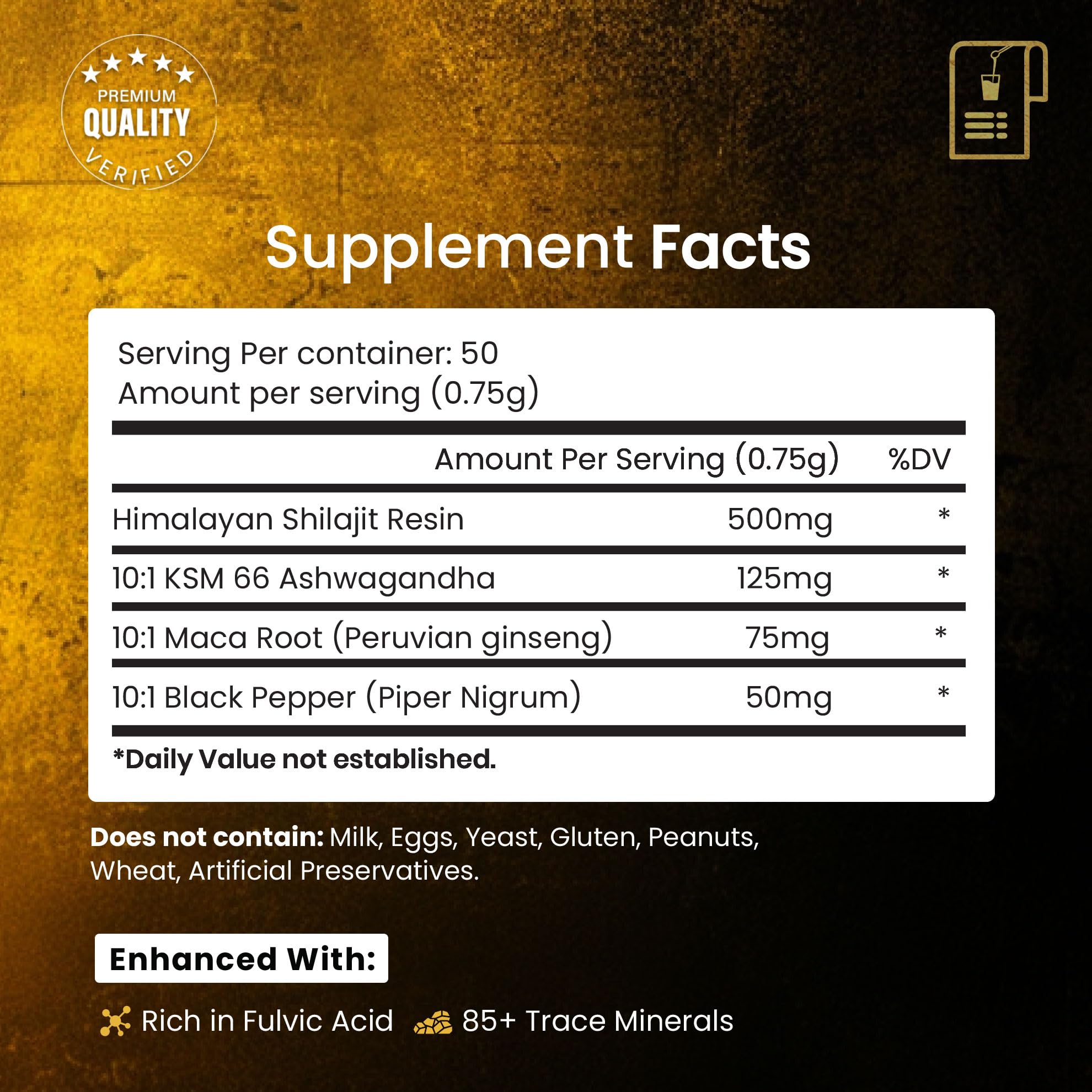 Ashwagandha Maca Black Pepper Shilajit blend image
