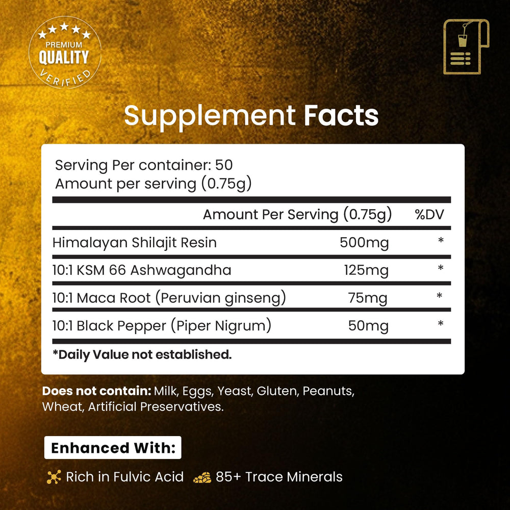 Ashwagandha Maca Black Pepper Shilajit blend image