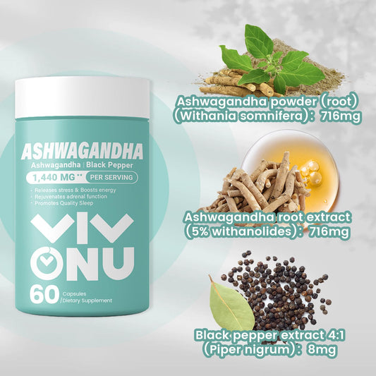 Ashwagandha powder and root extract (KSM-66) ingredients