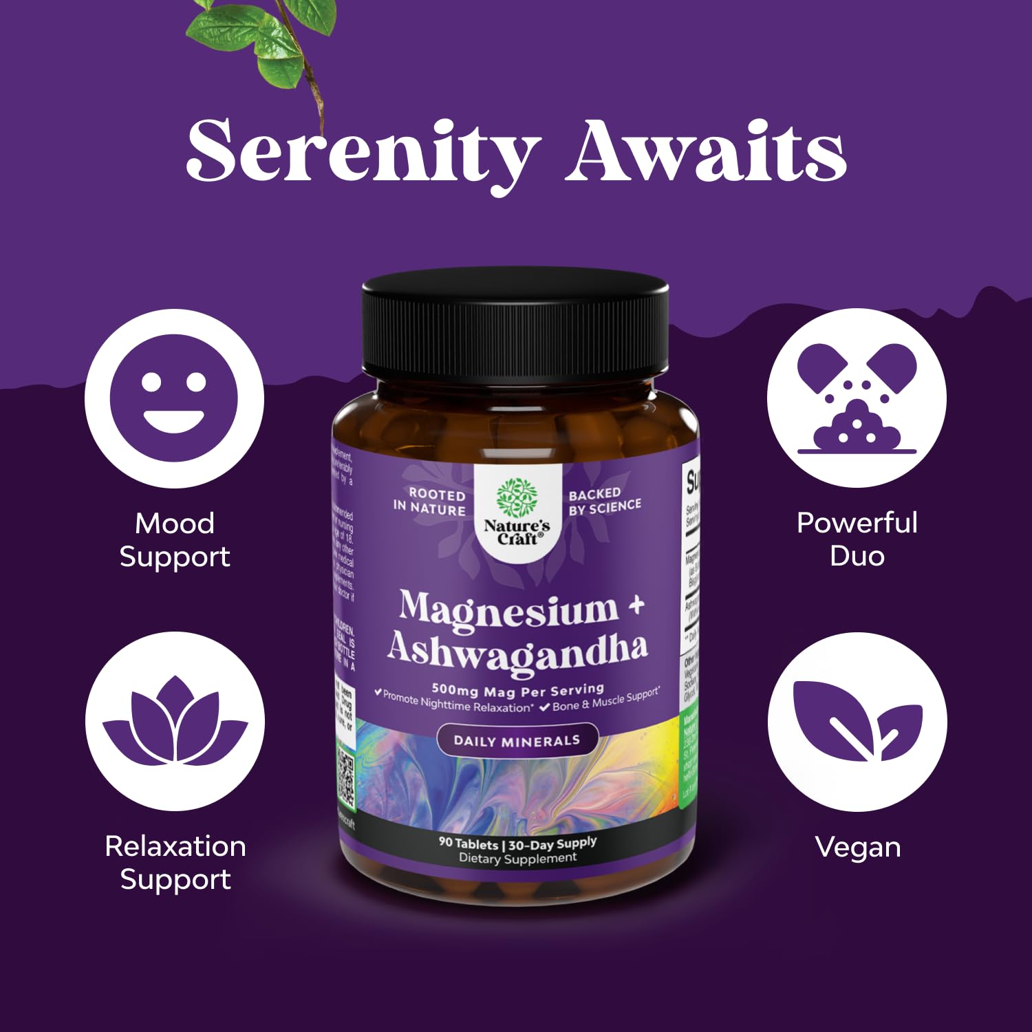 Ashwagandha root and capsules artwork