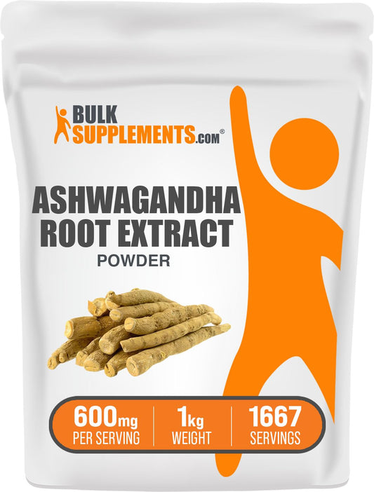 Ashwagandha Root Extract Powder 600mg per serving in 1kg container