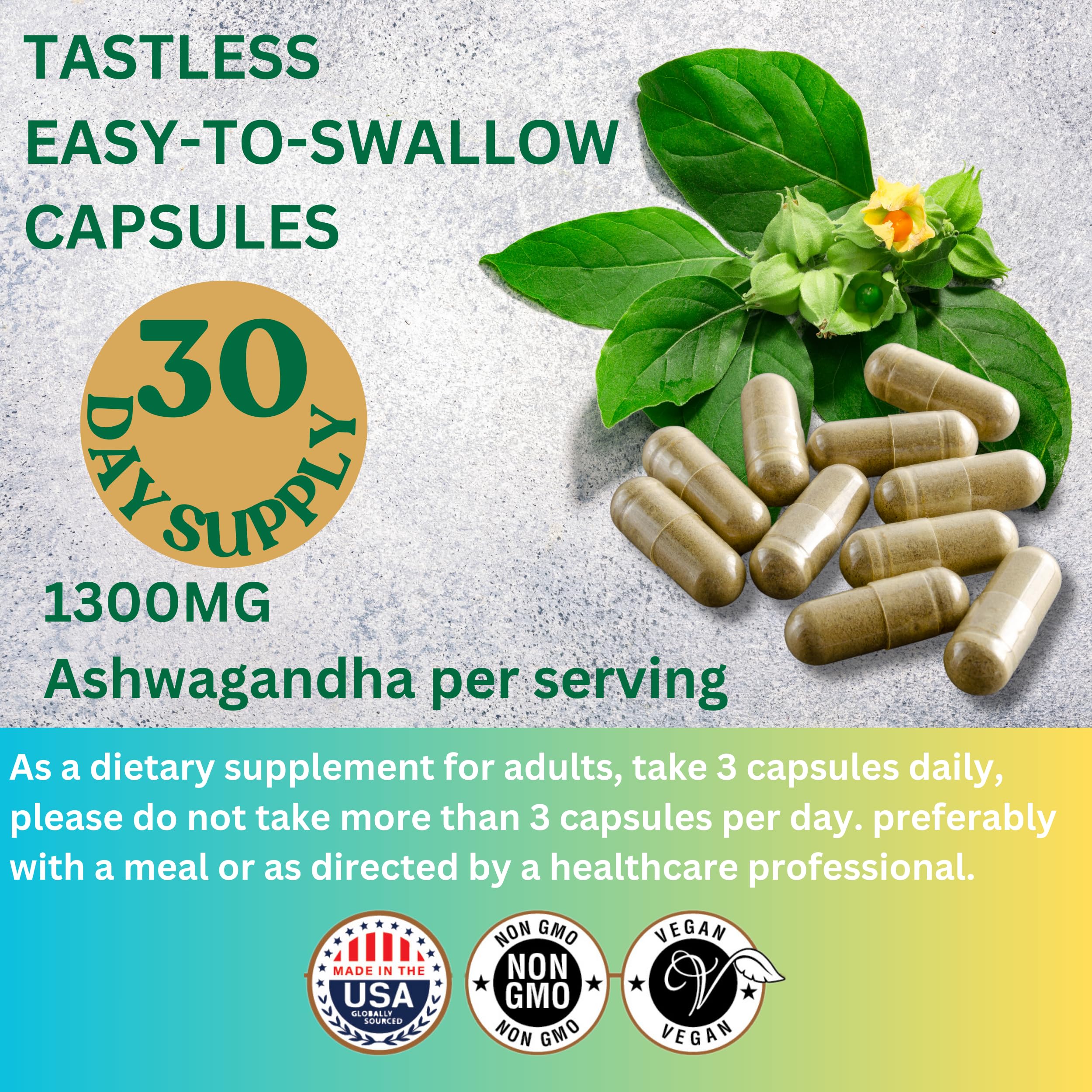 Ashwagandha root capsules highlighting immune support