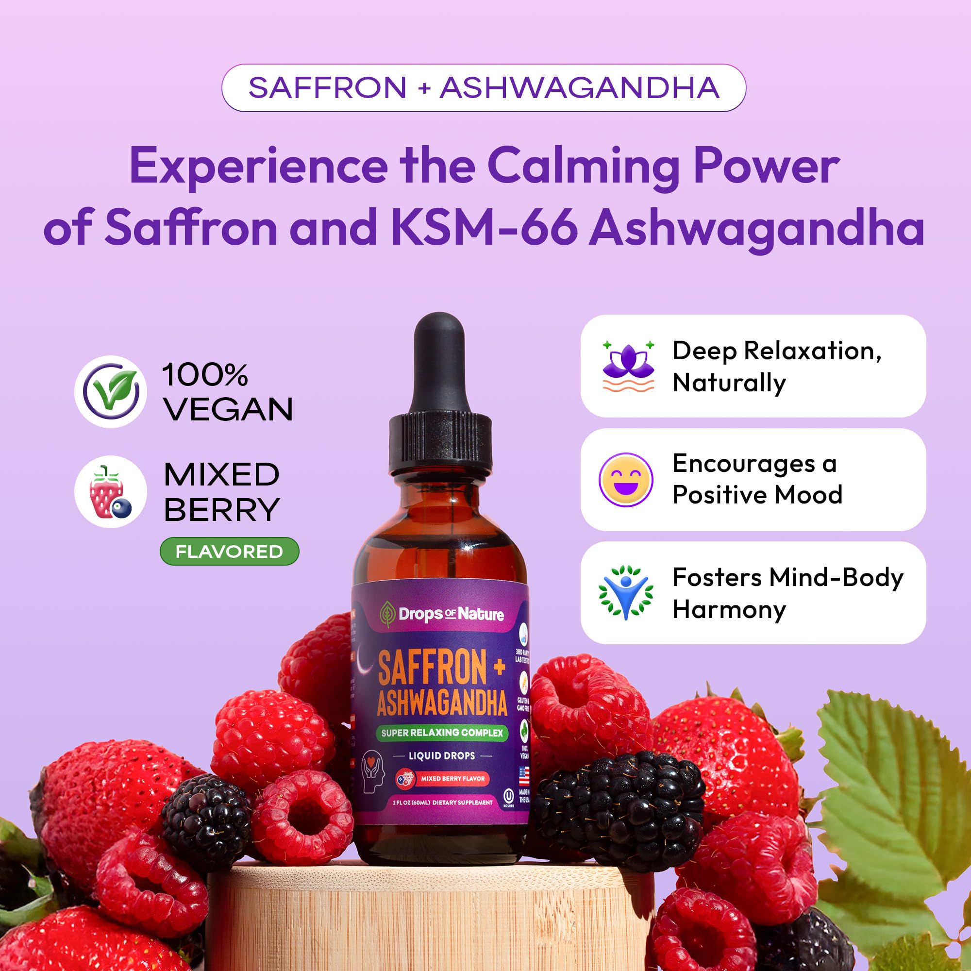 Product label showing KSM-66 and saffron extract