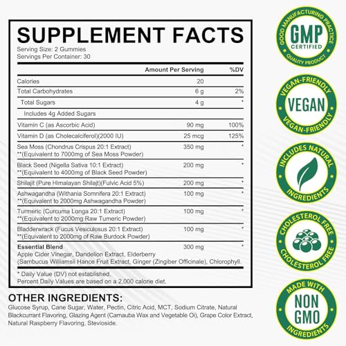 Ashwagandha and Sea Moss Gummies close-up