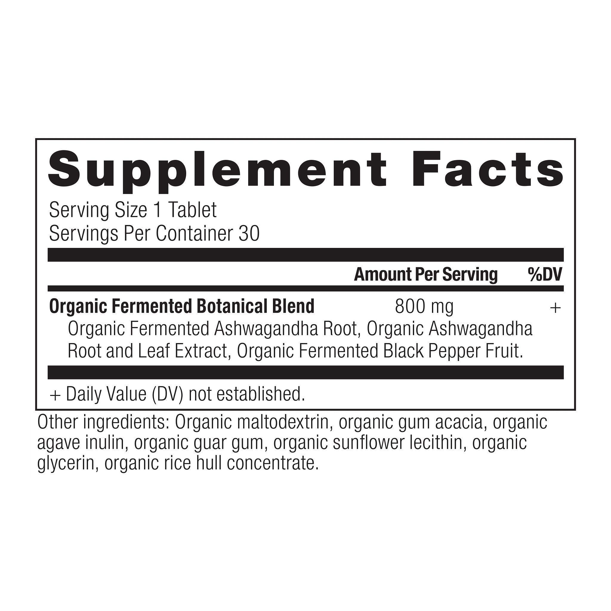 Keto and Paleo friendly dietary support with ashwagandha tablets