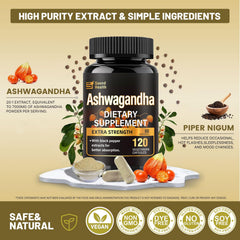 Third-party testing seal on Ashwagandha supplement packaging