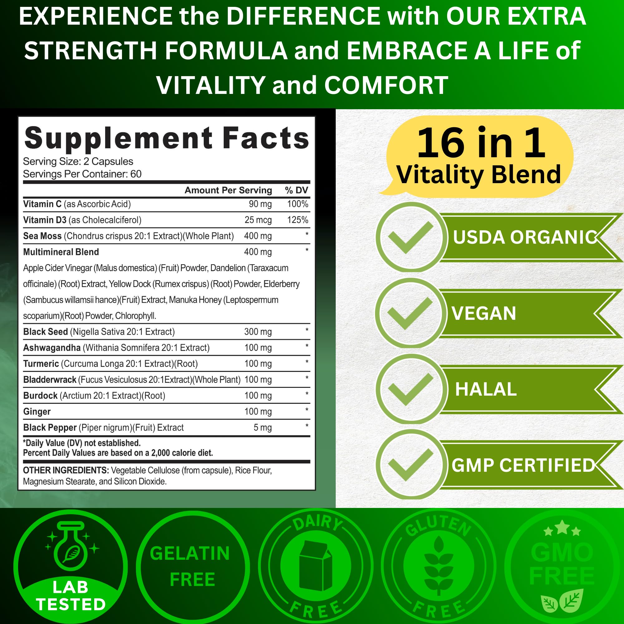 Ashwagandha, Turmeric and Ginger capsules