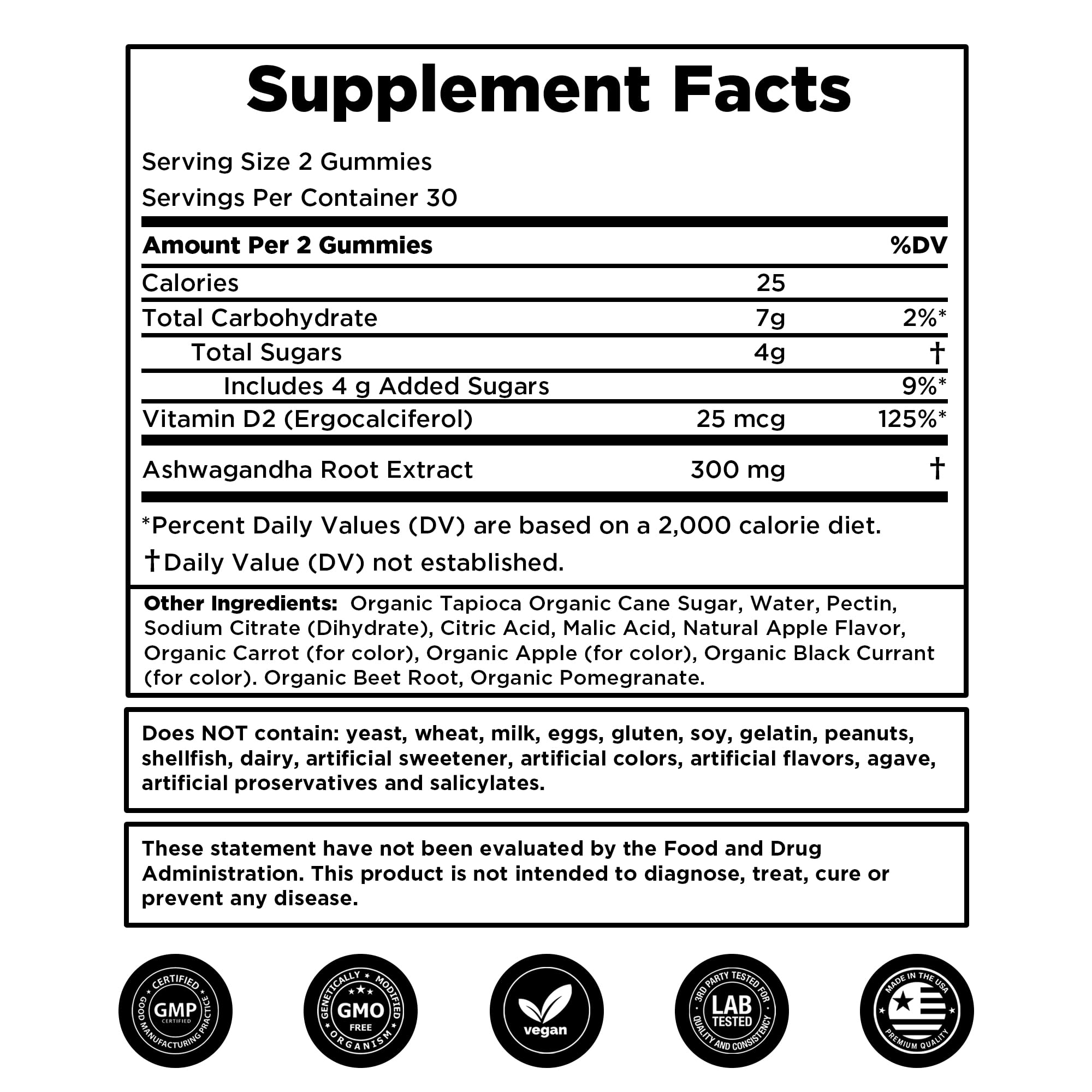 Serving size 60 vegan gummies