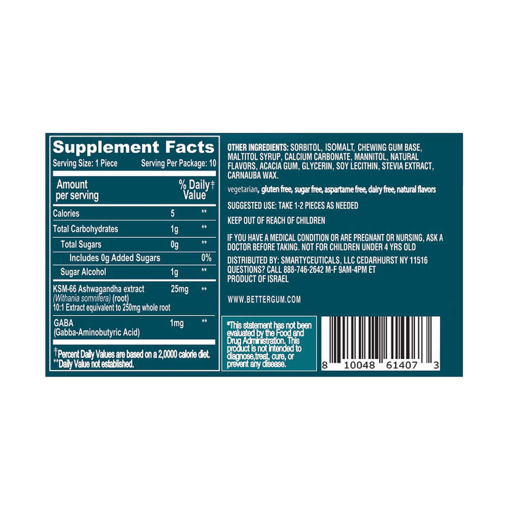 Close-up of AshwaGum RELAX Gum front packaging