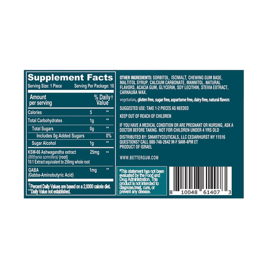 Close-up of AshwaGum RELAX Gum front packaging