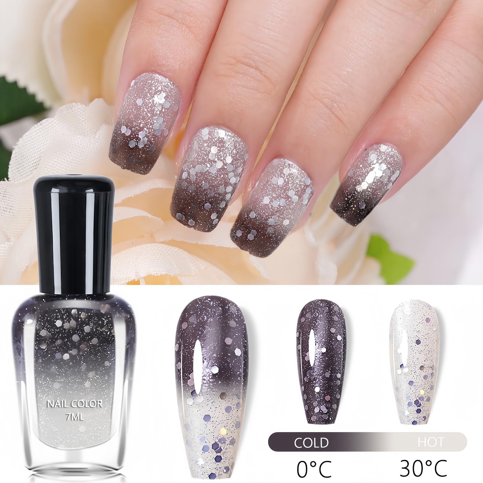 ASMAYSA gradient gray to white swatch illustrates cool-toned transitions.