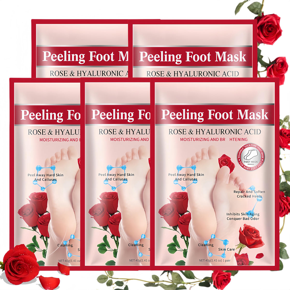 ASMAYSA rose foot peel mask pack in socks for gentle exfoliation