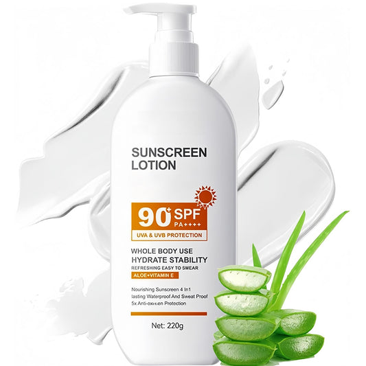 Asmaysa SPF 90 sunscreen bottle, large 220g, for full-body protection during outdoor days
