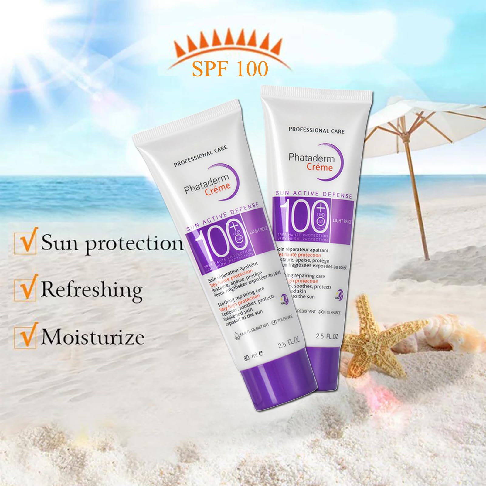 ASMAYSA travel-size SPF 100 sunscreen fits easily in a bag