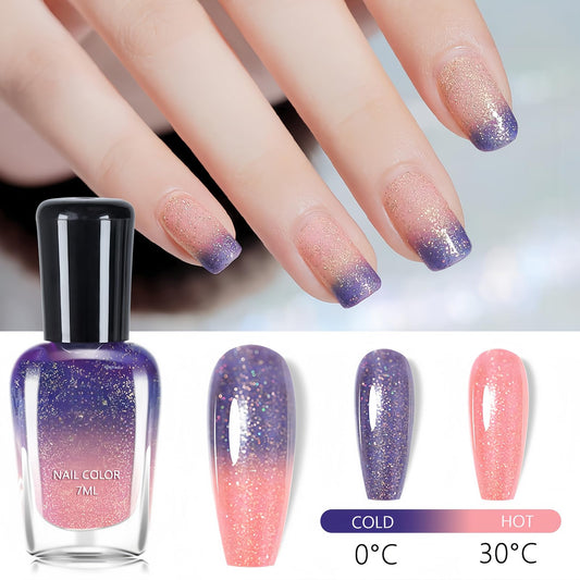ASMAYSA temperature-change swatch shows hot-to-cold color shift for versatile looks.