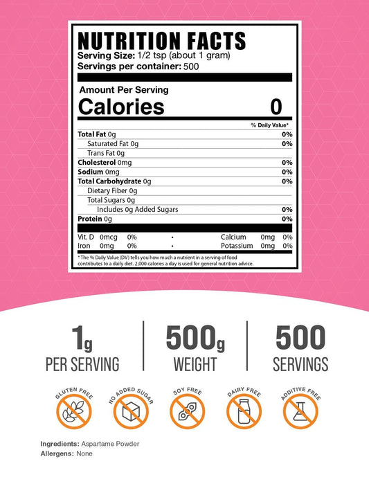 Aspartame powder for baking and beverages