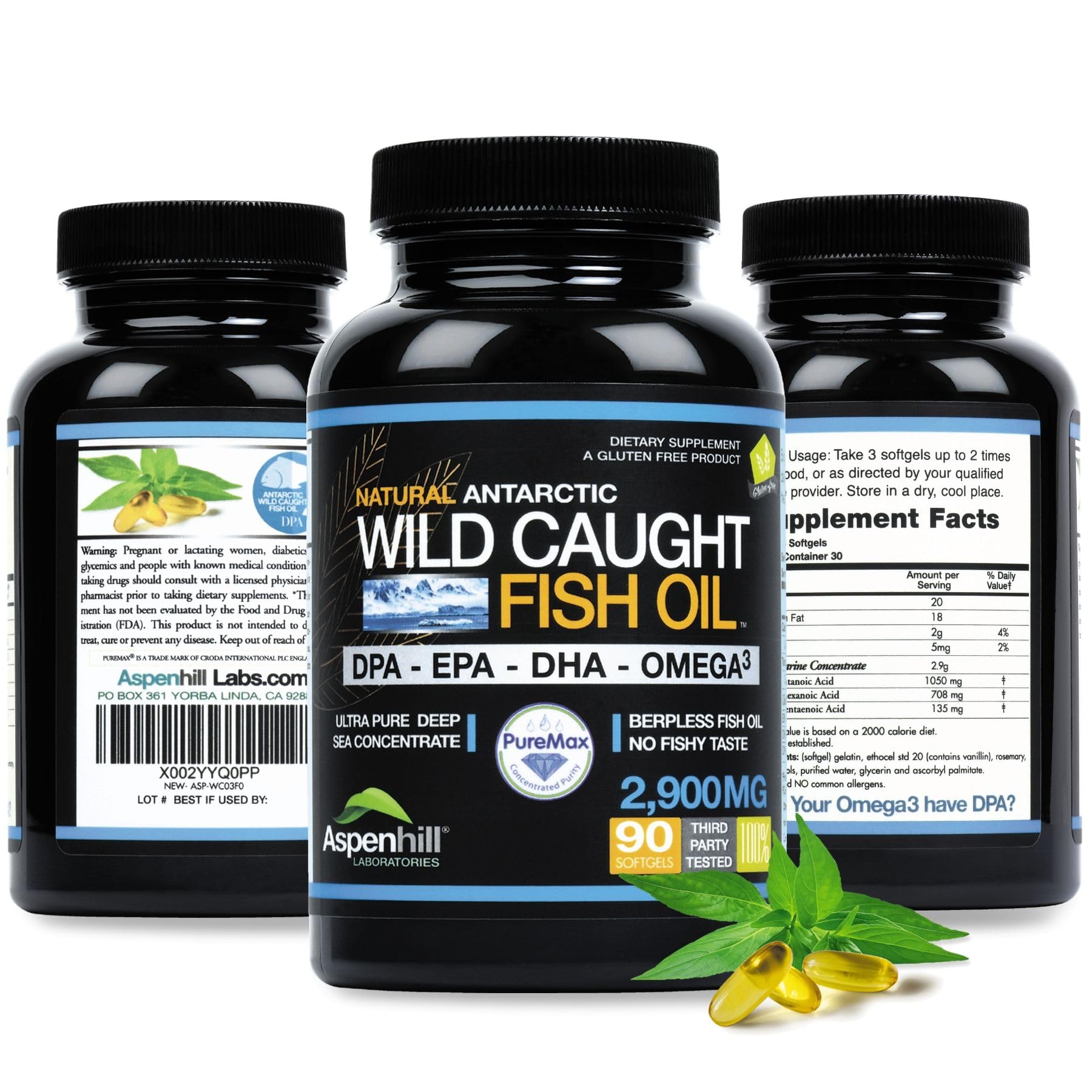 Burp-free softgels image for Aspen Hill Labs Omega-3