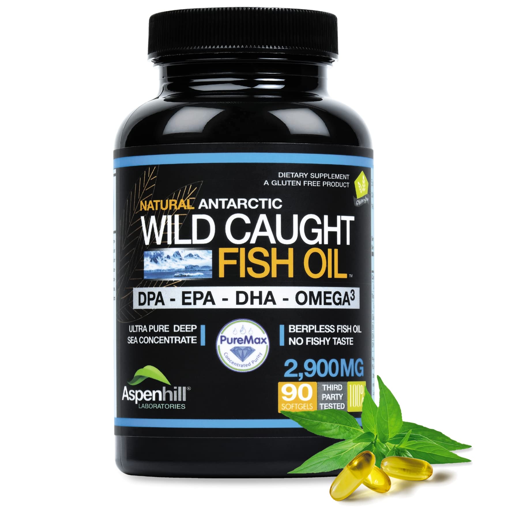 Aspen Hill Labs Omega-3 90-softgel bottle front view