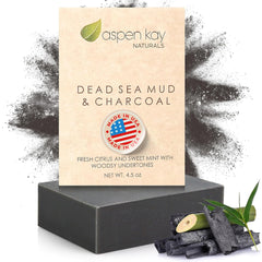 Aspen Kay Naturals Dead Sea mud soap bar full view for mineral-rich cleanse.