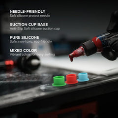Aspiration tattoo ink caps silicone sealed storage cans keep pigments dust-free and organized