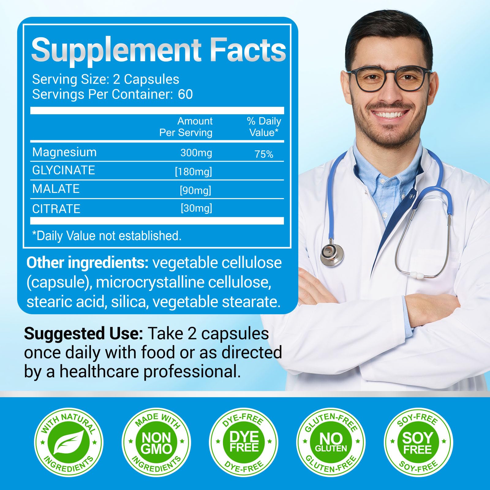 Glycinate form of magnesium in the ASSR blend