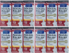 ASSURED Nasal Relief Spray 12-pack box for bulk family care use.