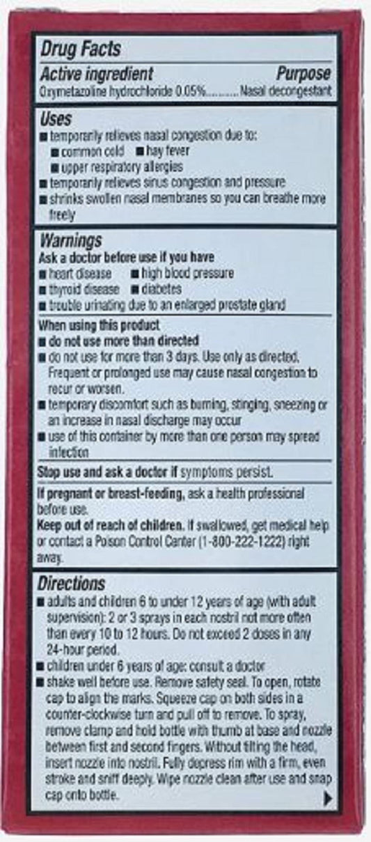 ASSURED Nasal Relief Spray bottle with pump demonstrates easy one-handed application.