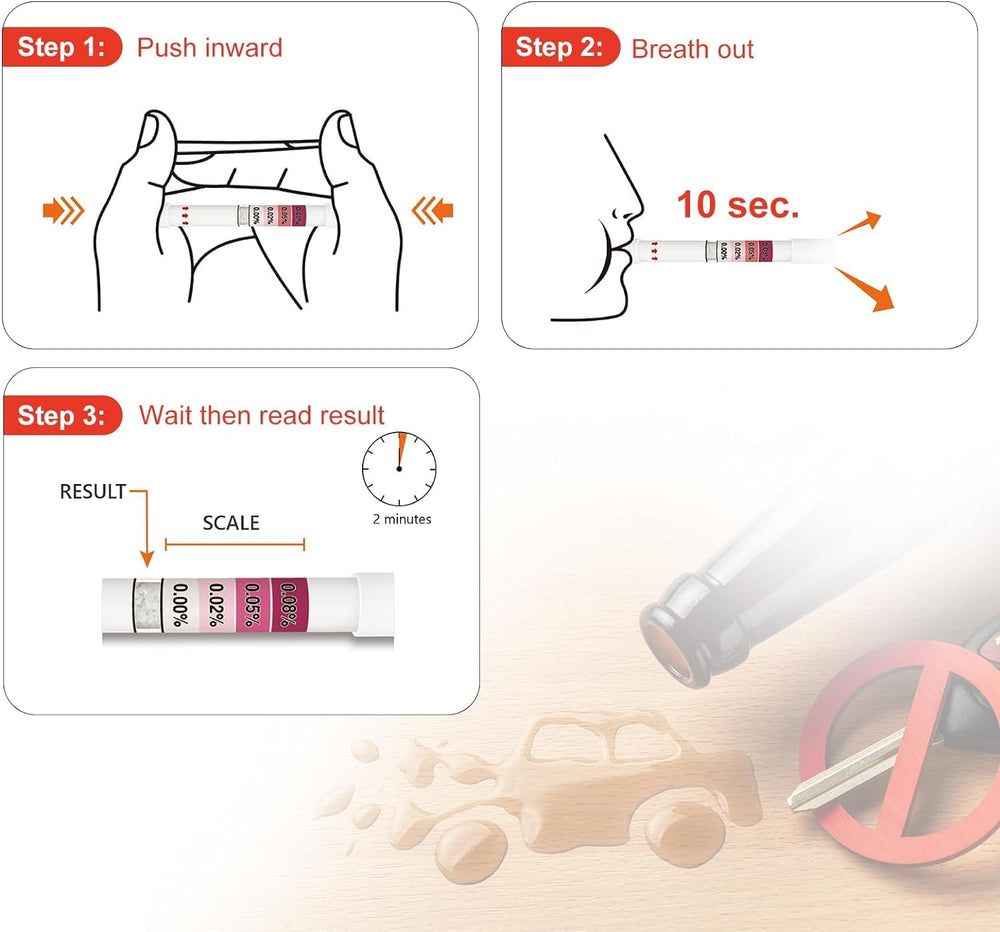 AssuTest kit components including test strips and mouthpieces
