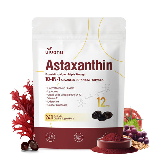 Astaxanthin 12mg softgel bottle label