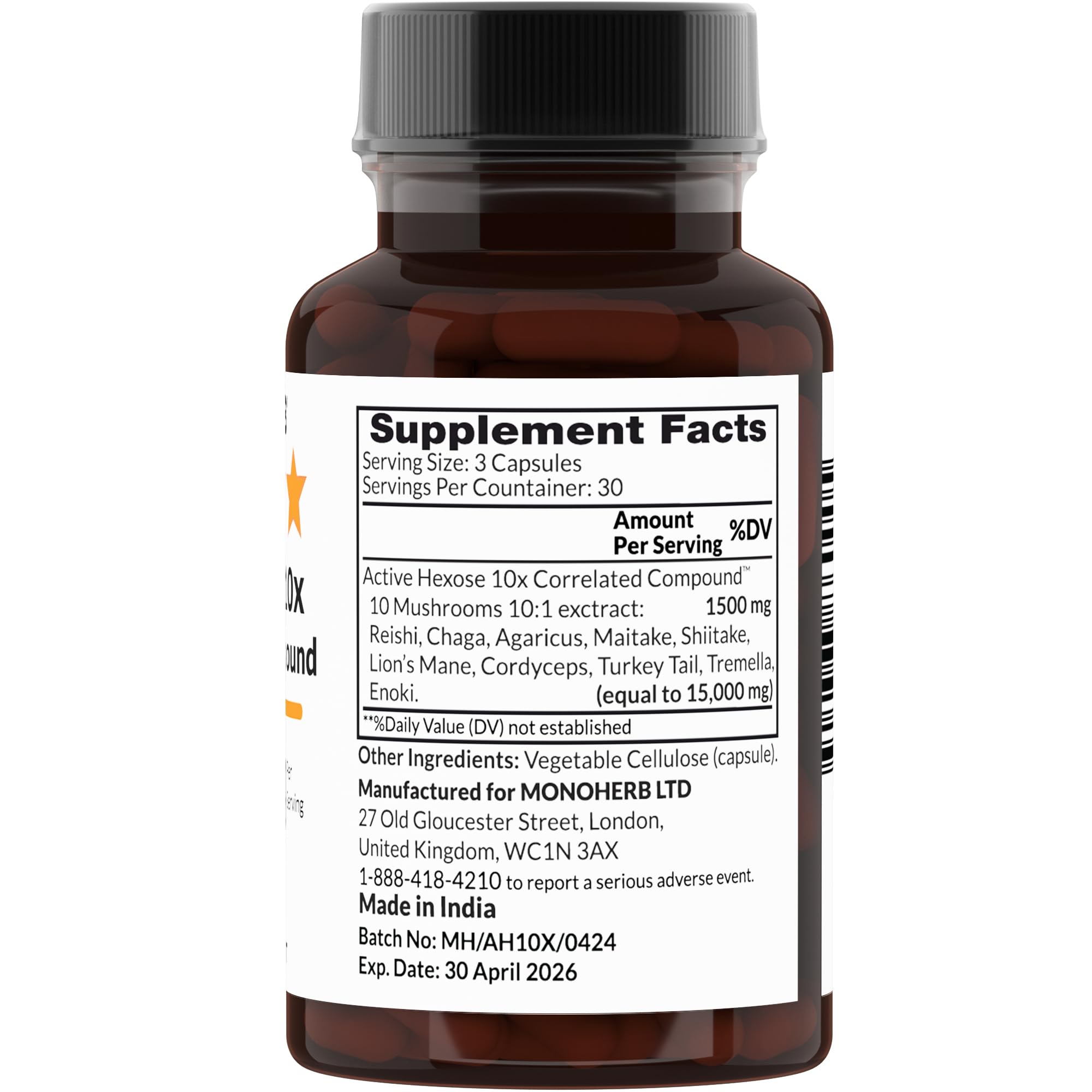 Transparent vegetable capsules of Astaxanthin 12 mg