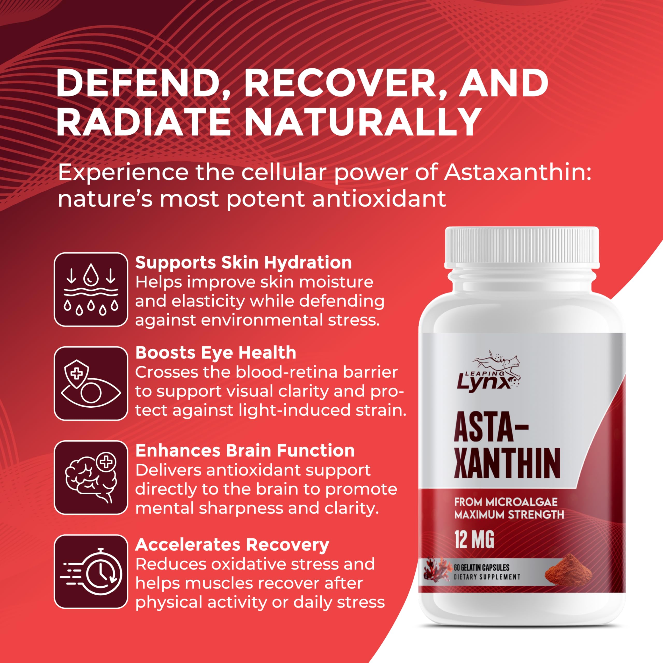 Non-GMO, clean formula labeling for astaxanthin supplement
