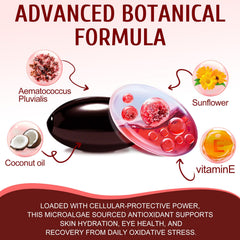 Back view of Astaxanthin bottle showing label