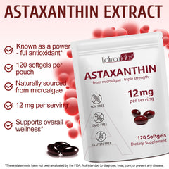 Close-up of Astaxanthin 12mg softgels bottle