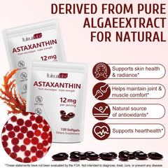 Ingredients list for Astaxanthin 12mg softgels