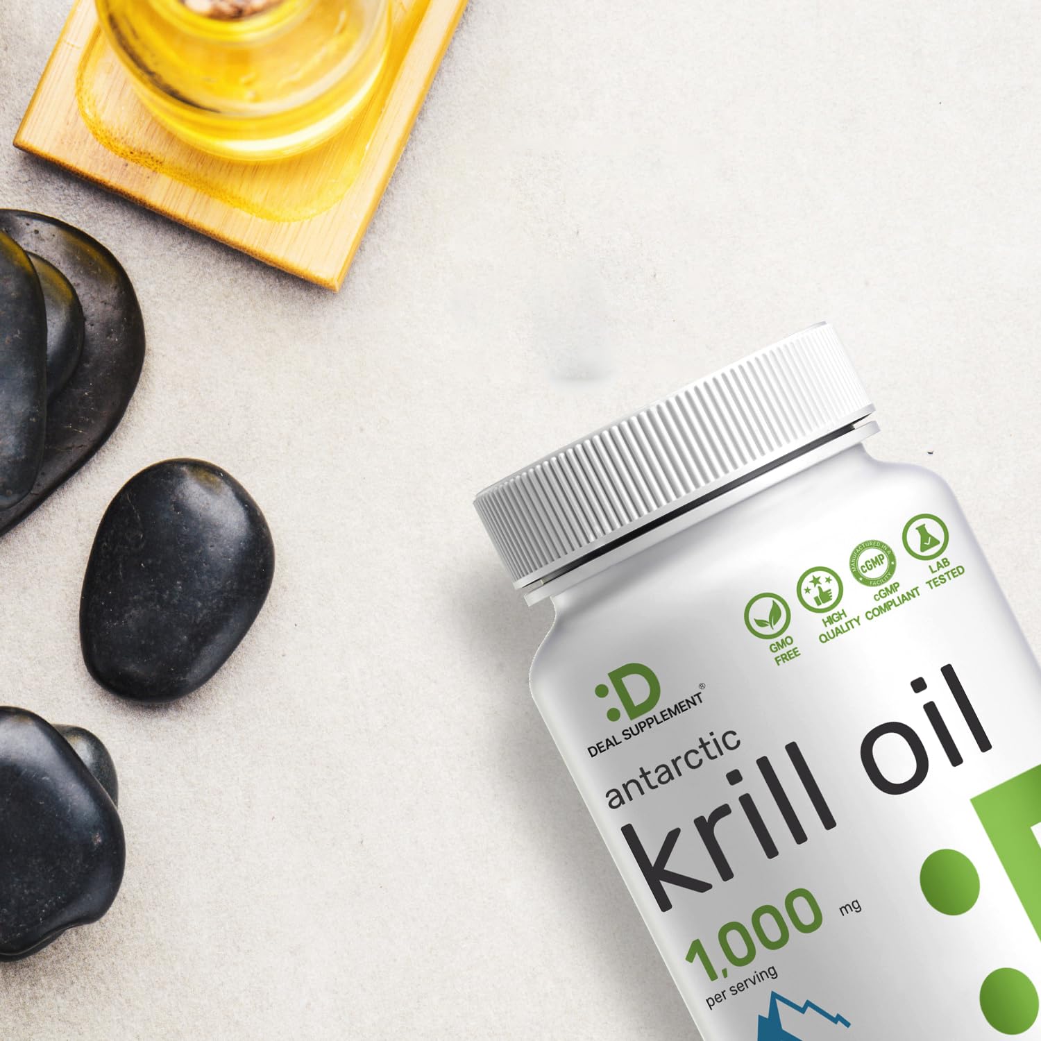 Astaxanthin-rich krill oil illustration