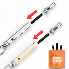 Stainless steel breathing necklace with resistance-filter view