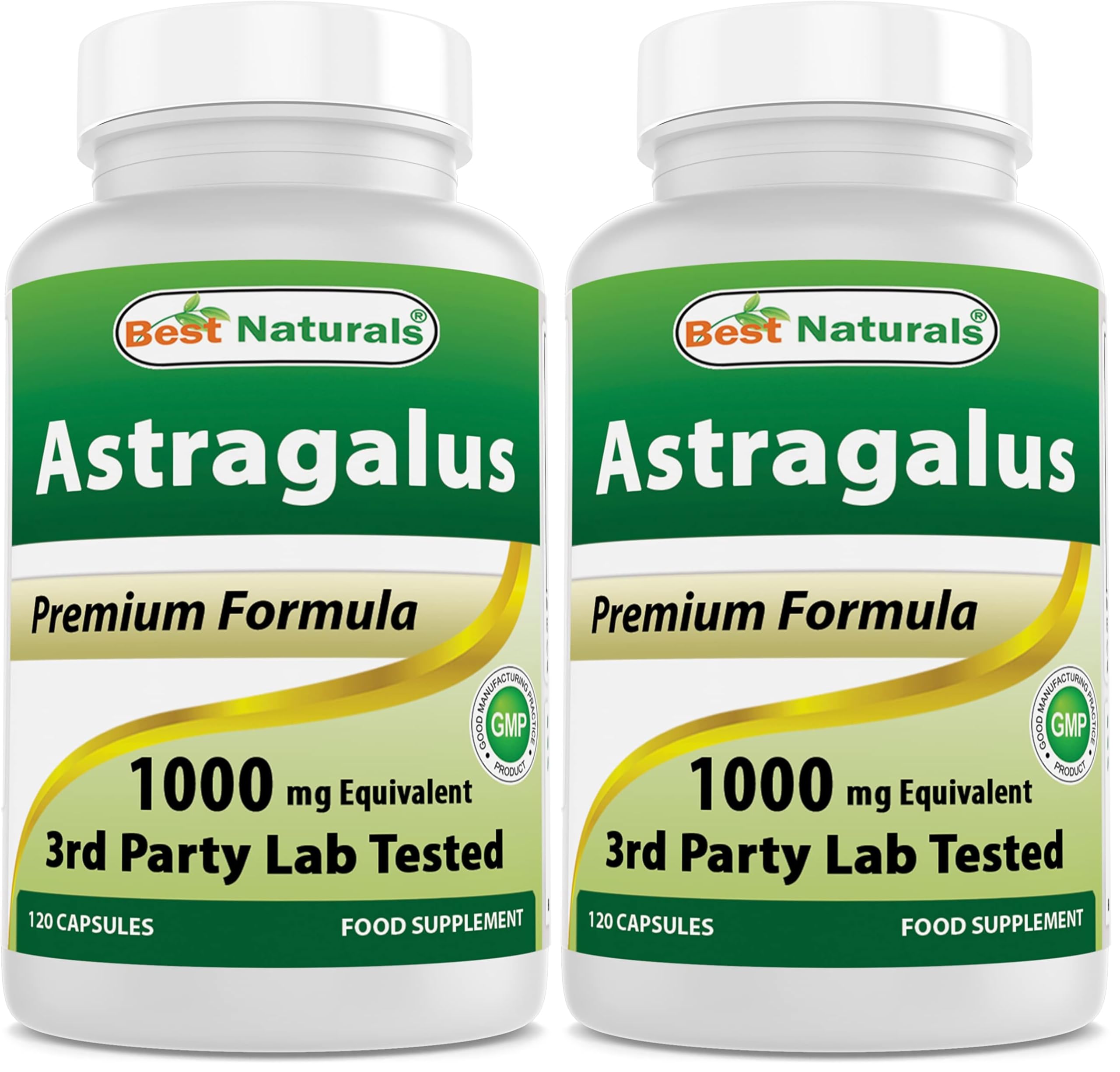 Front view of Best Naturals Astragalus Capsule bottle – 1000 mg