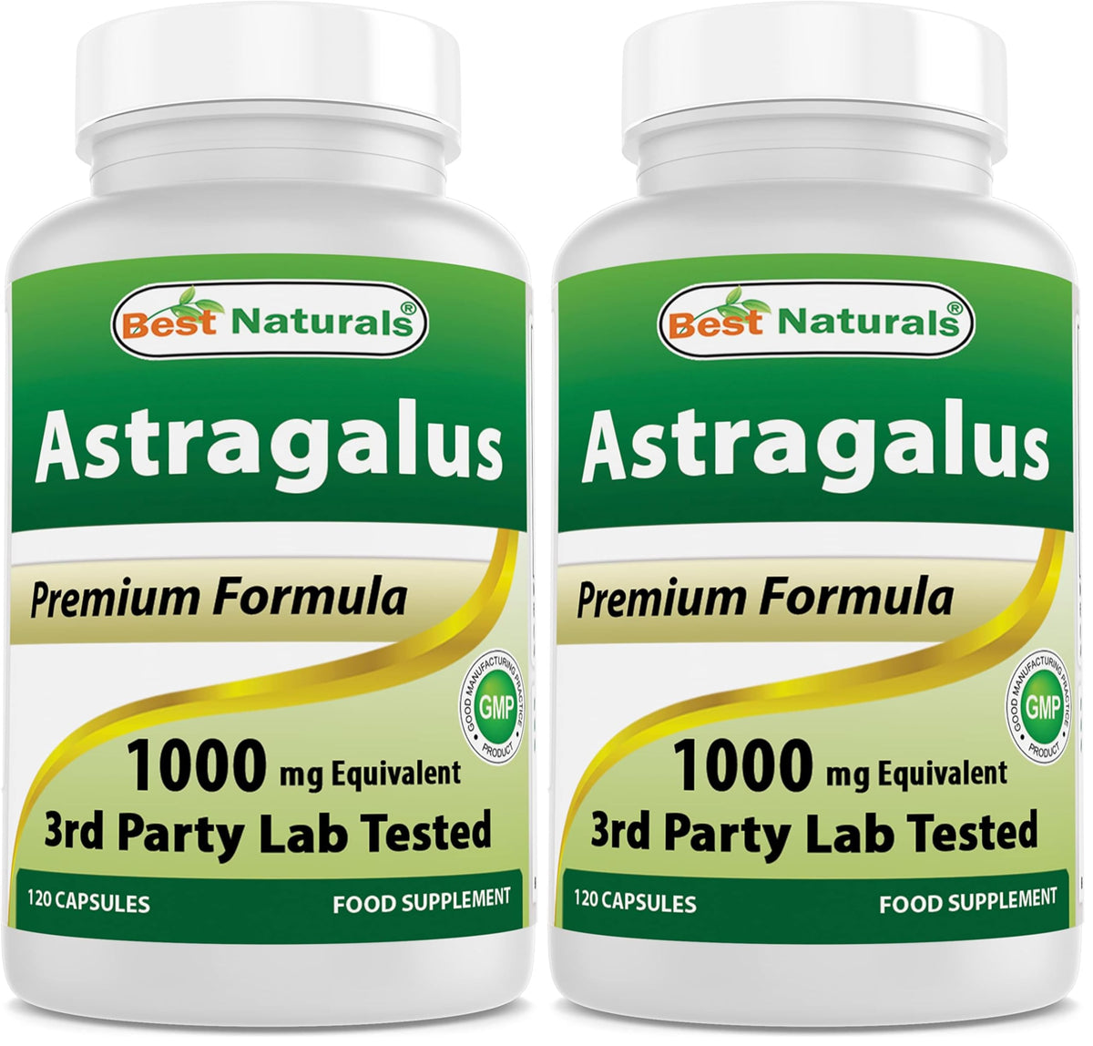 Front view of Best Naturals Astragalus Capsule bottle – 1000 mg